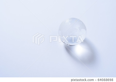 Globe on white paper-standard color 64088698