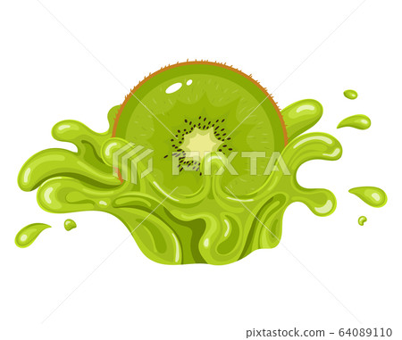Kiwi fruit juice. Fresh kiwifruit splash Kiwi fruit juice. Fresh kiwifruit splash 64089110