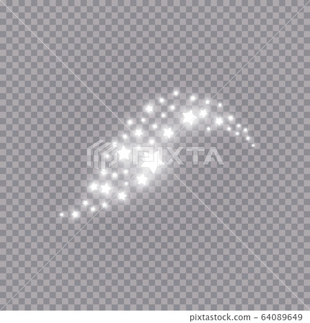 Glowing light effect with many glitter particles isolated on transparent background. Vector starry cloud with dust. Magic christmas decoration Glowing light effect with many glitter particles isolated on transparent background. Vector starry cloud with dust. Magic christmas decoration 64089649