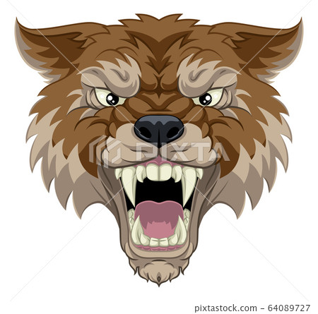 Wolf or Werewolf Monster Scary Dog Angry Mascot 64089727