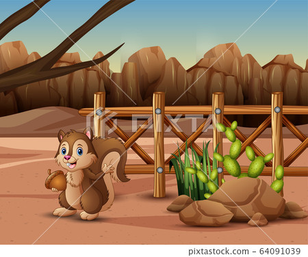 A squirrel living at the zoo A squirrel living at the zoo 64091039