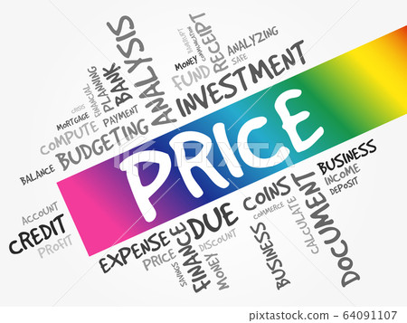 PRICE word cloud collage 64091107
