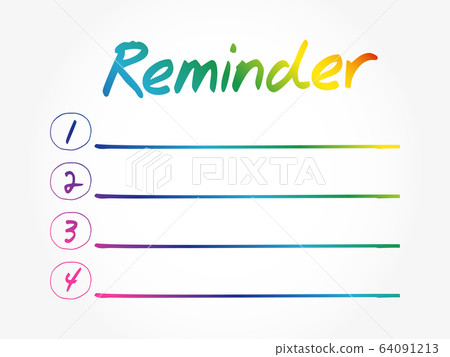 Blank Reminder list for diagram 64091213