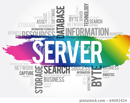 SERVER word cloud collage 64091424