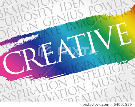 CREATIVE word cloud concept background CREATIVE word cloud concept background 64091539