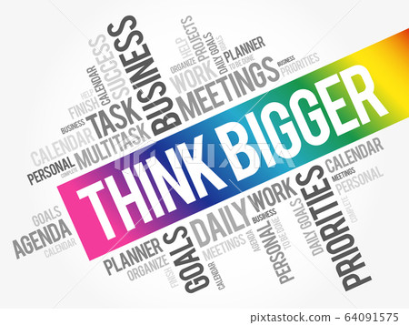 Think Bigger word cloud collage Think Bigger word cloud collage 64091575