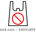 Shopping bag prohibition mark 64091809