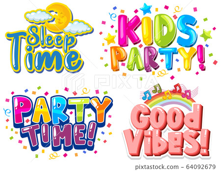 Font design for phrases with colorful fonts on Font design for phrases with colorful fonts on 64092679