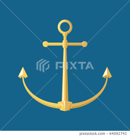Silhouette anchor isolated on blue background 64092741