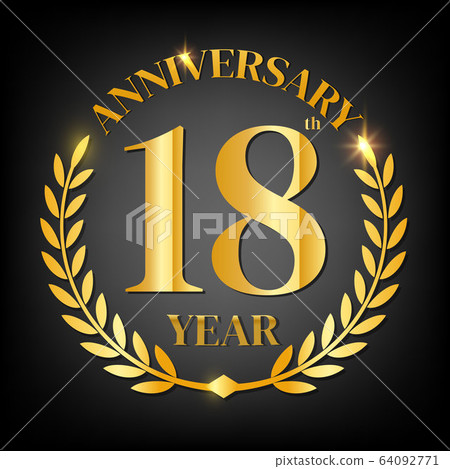 18th golden anniversary logo 64092771
