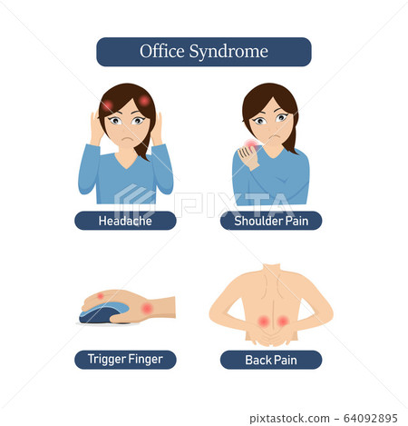 Office Syndrome Infographics Headache Stock Illustration