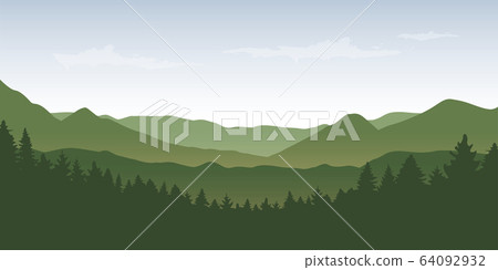 wildlife nature mountain landscape in summer 64092932