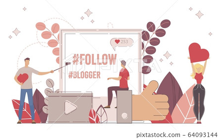 Blogger Video Channel Subscriber Vector Concept 64093144