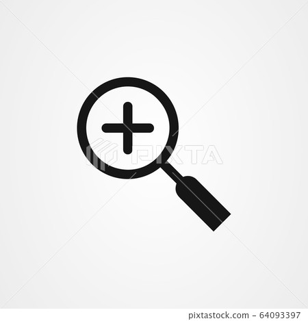Zoom icon, magnify symbol. simple flat vector Zoom icon, magnify symbol. simple flat vector 64093397