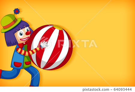 Background template design with happy clown with Background template design with happy clown with 64093444