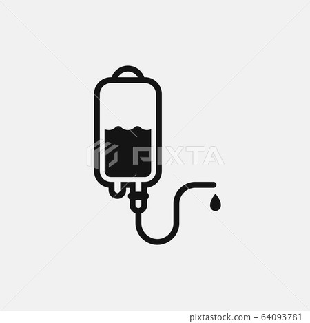 Blood bag, iv bag icon logo design. simple flat - Stock Illustration ...