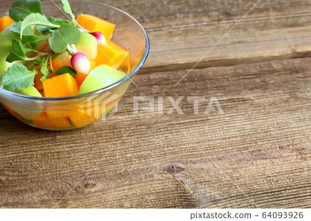 Fermented salad from butternut and green apple Fermented salad from butternut and green apple 64093926