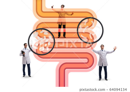 Doctors treating intestines illness - medical illustration Doctors treating intestines illness - medical illustration 64094134