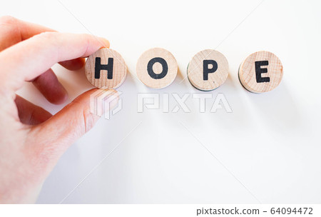 hope letters on white background 64094472