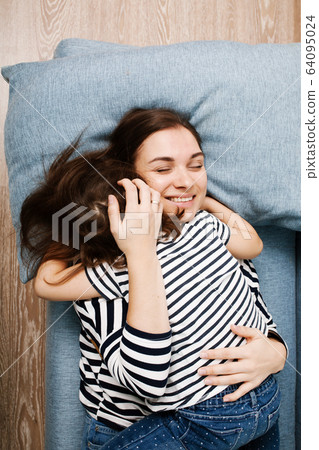Mother`s day concept, young happy brunette female hugging her little child Mother`s day concept, young happy brunette female hugging her little child 64095024