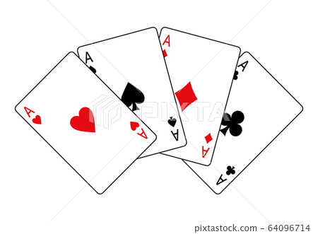 撲克牌4 ace呈扇形排列 撲克牌4 ace呈扇形排列 64096714