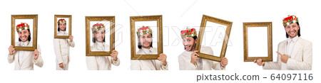 King with picture frame on white 64097116