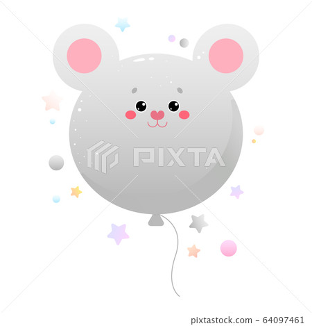 Balloon Cute Kawaii Mouse, Rat. 64097461