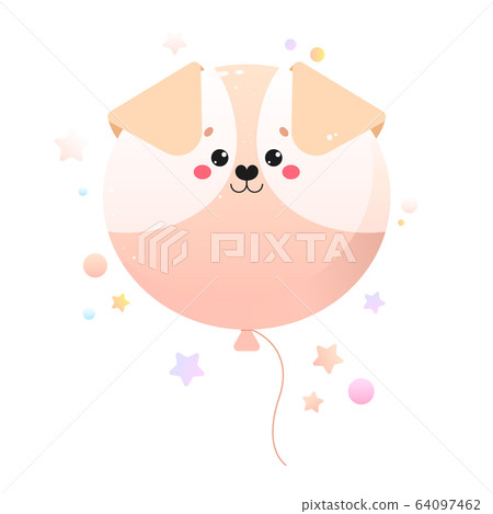 Balloon Cute Kawaii Dog. Balloon Cute Kawaii Dog. 64097462