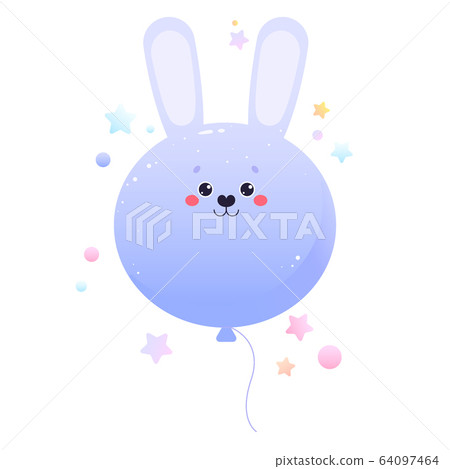 Balloon Cute Kawaii Hare Rabbit. Balloon Cute Kawaii Hare Rabbit. 64097464