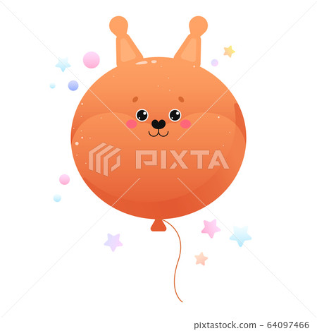 Balloon Cute Kawaii Squirrel. Balloon Cute Kawaii Squirrel. 64097466