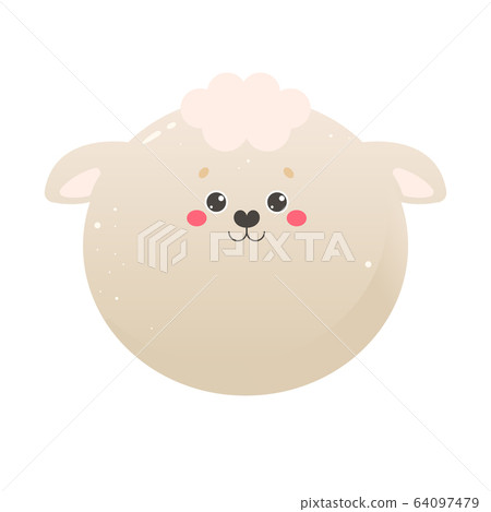 Cute Kawaii Sheep, Lamb.  64097479