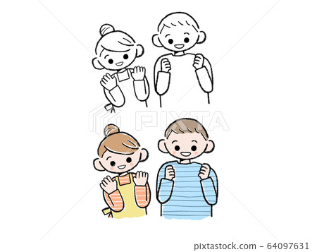 Illustration couple pose Illustration couple pose 64097631