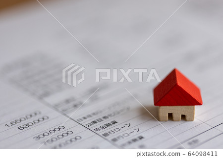 Newly financed documents and miniature house Newly financed documents and miniature house 64098411