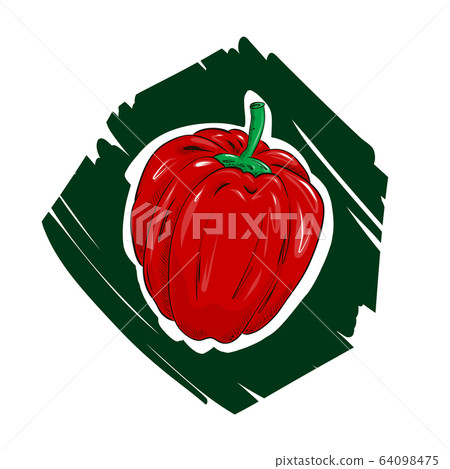 Red bell pepper, vector in flat cartoon style.... - Stock Illustration ...