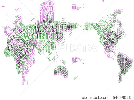 Abstract world map drawn with words - Stock Illustration [64099098] - PIXTA