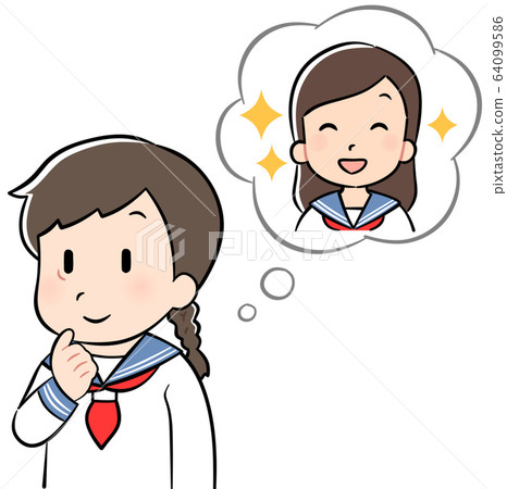 Female student 2 who thinks of longing person Female student 2 who thinks of longing person 64099586