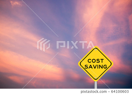 Yellow transportation sing with word cost saving Yellow transportation sing with word cost saving 64100603