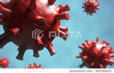 Microscopic view of a infectious virus. Corona Microscopic view of a infectious virus. Corona 64100629