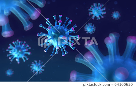 Microscopic view of a infectious virus. Corona Microscopic view of a infectious virus. Corona 64100630