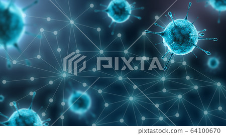 Covid-19 or Coronavirus, Virus Outbreak background, Microbiology And Virology Concept, 3D Rendering Covid-19 or Coronavirus, Virus Outbreak background, Microbiology And Virology Concept, 3D Rendering 64100670