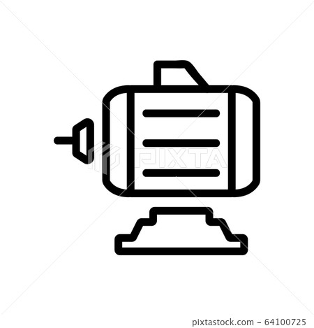 electric motor icon vector outline illustration - Stock Illustration ...