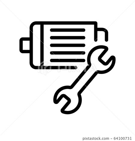 electric motor icon vector outline illustration - Stock Illustration ...