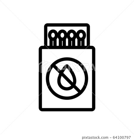 matches in a box icon vector outline illustration 64100797
