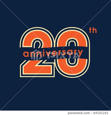 20 years anniversary vector logo, icon. Graphic design element with number 20 years anniversary vector logo, icon. Graphic design element with number 64101281