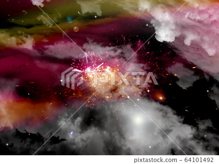 galaxy in a free space. 3D rendering 64101492