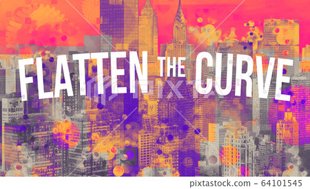 Flatten the Curve theme with the New York City skyline 64101545