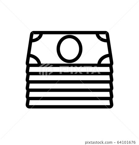 a stack of banknotes icon vector outline... - Stock Illustration ...