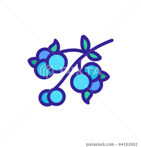 blueberry on branch icon vector outline illustration blueberry on branch icon vector outline illustration 64102682