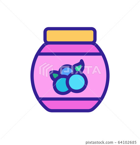 blueberry jam icon vector outline illustration 64102685