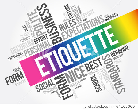 Etiquette word cloud collage 64103069